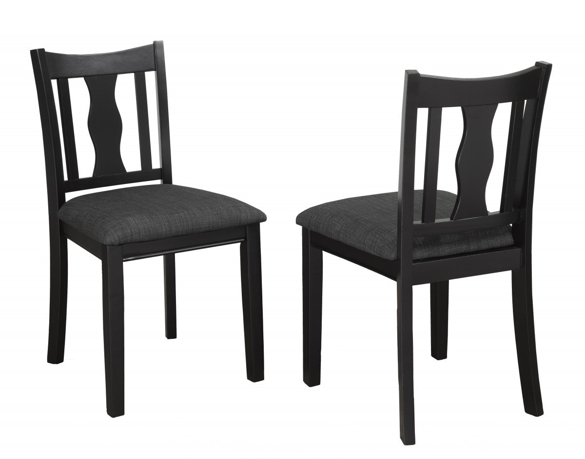 Modern Grey Dining Chairs Set of 2 - Sturdy Kitchen Chairs with Padded Seats for Dining Room, Breakfast Nook, or Home Office