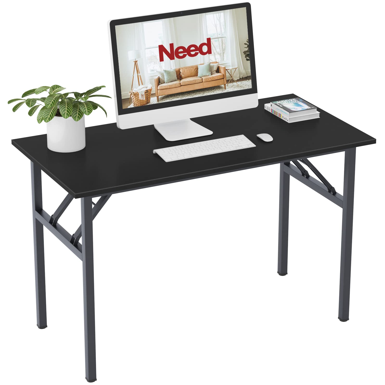 47 Inch No Assembly Folding Computer Desk - BIFMA Certified Home Office Desk for Workstation, Perfect for Teens, Office & Home Use - Ideal for Small Spaces & Remote Work