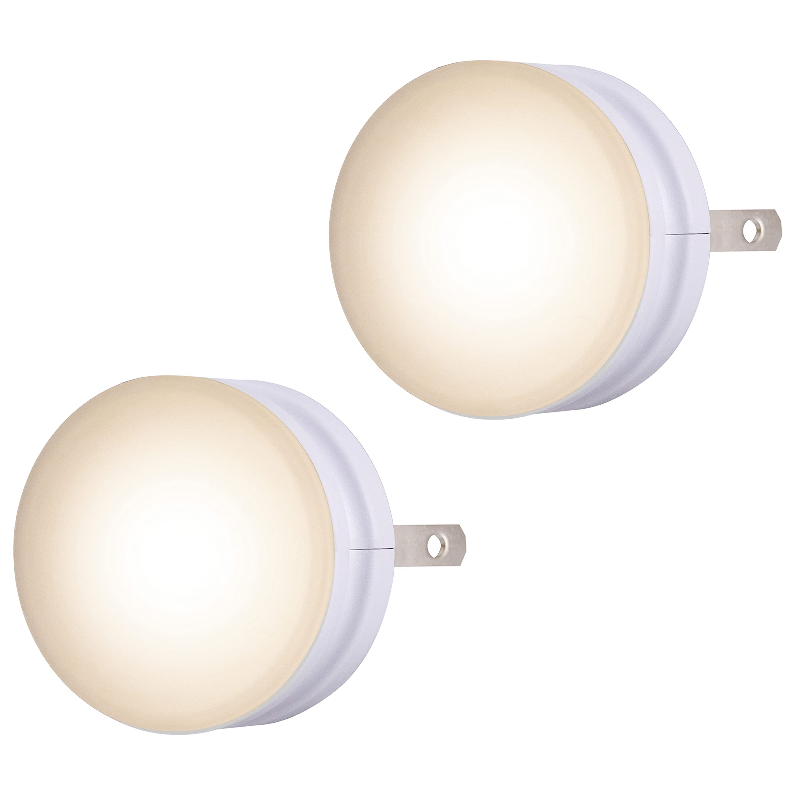 Mini LED Night Light Plug-In with Dusk to Dawn Sensor - Warm White Compact Ambient Lighting for Bedroom, Bathroom, Nursery, Hallway & Kitchen - 2 Pack - Perfect for Safe Nighttime Navigation and Cozy Home Atmosphere
