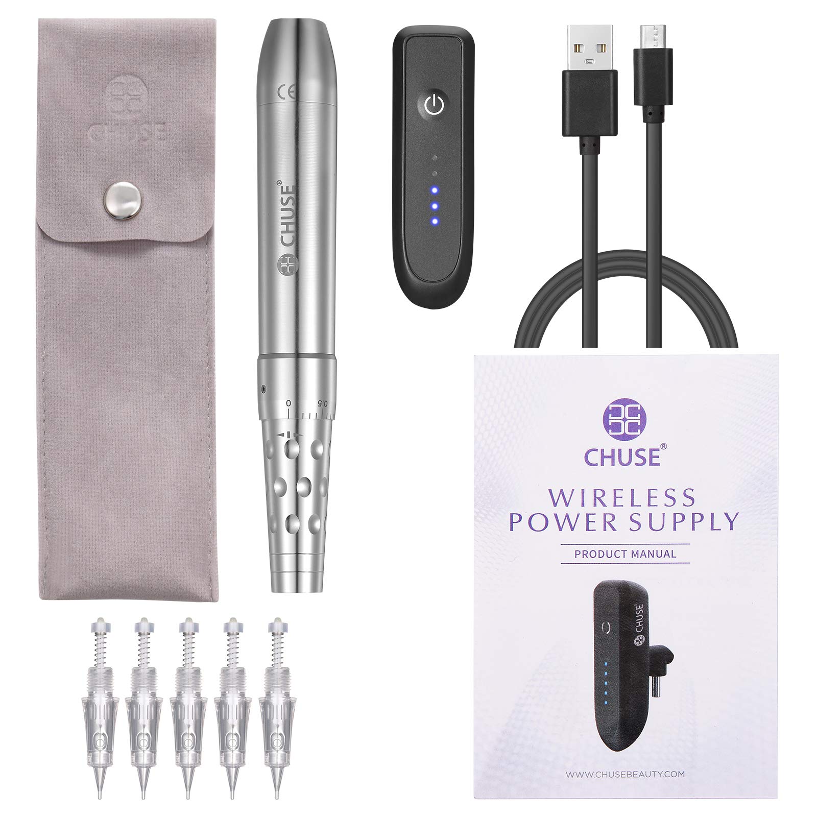CHUSE C18 Wireless Permanent Makeup Machine Kit - Professional PMU Tattoo & Microblading Pen for Eyebrows, Eyeliner & Lips | Salon, Beauty Studio & Home Use
