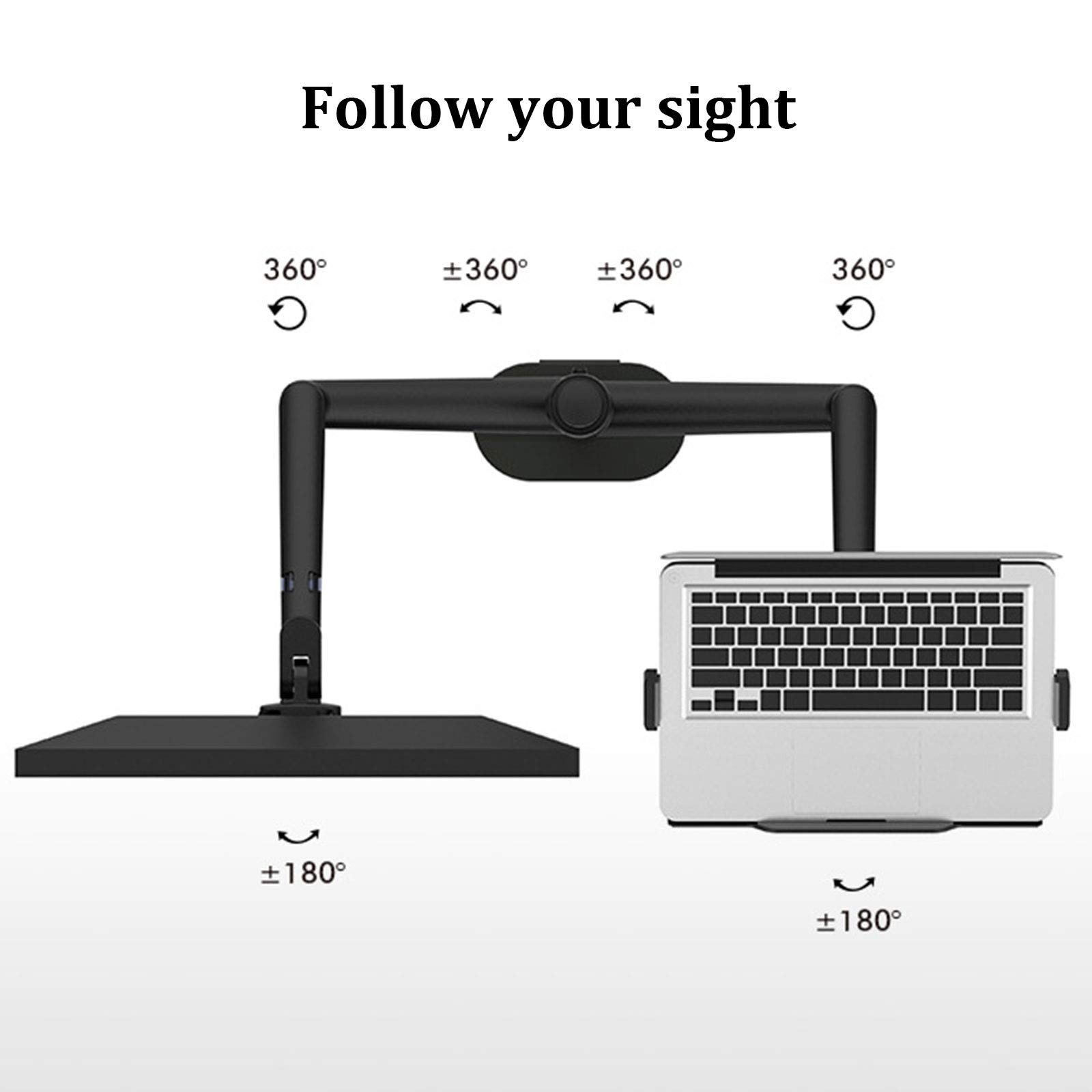 ELQ 2-in-1 360° Rotating Heavy Duty Dual Arm Desk Mount for 17-32