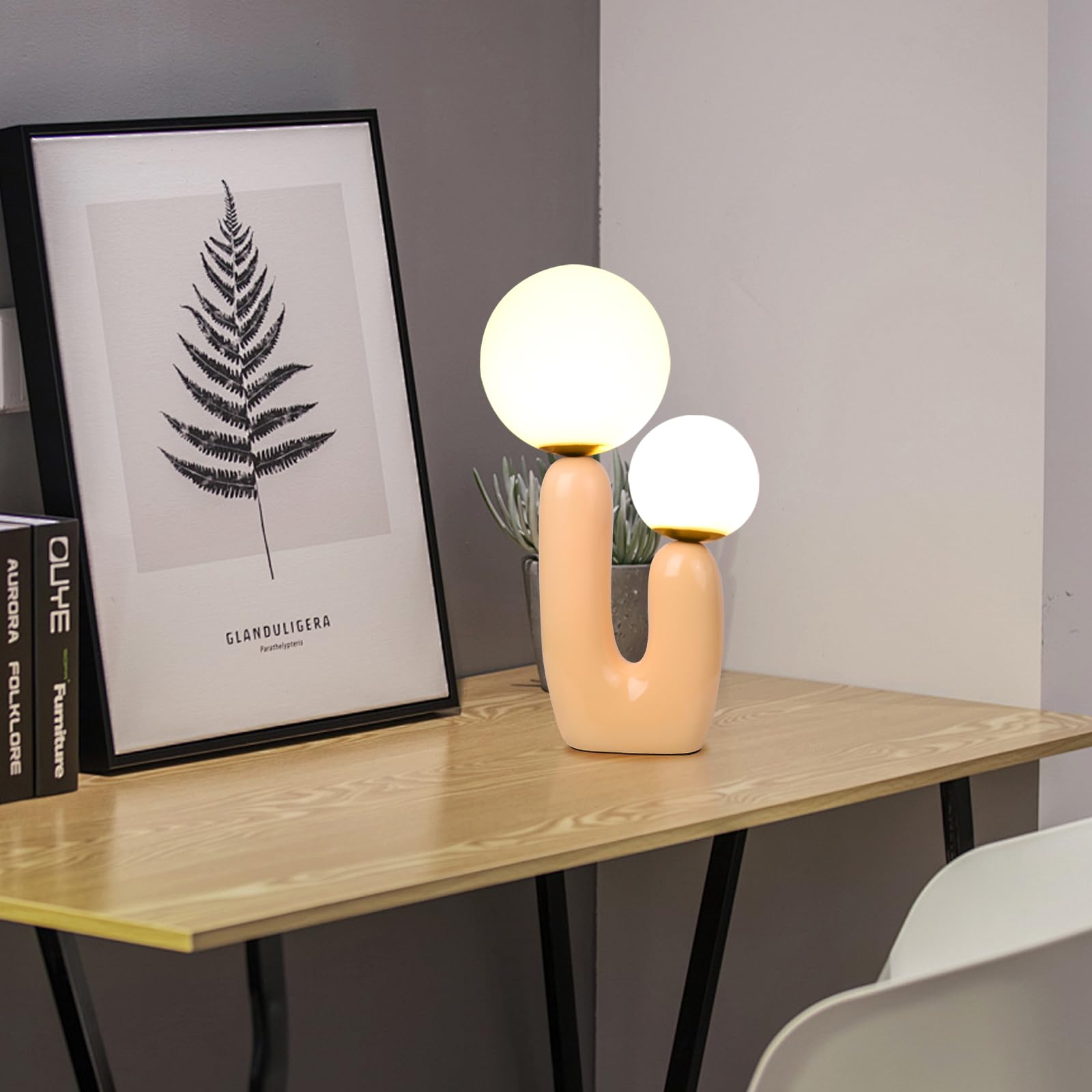 Arturesthome Nightstand Desk Lamp - Nordic Style LED Bedside Table Lamp for Living Room & Bedroom, Beige - Perfect for Reading, Working, and Creating Cozy Ambiance