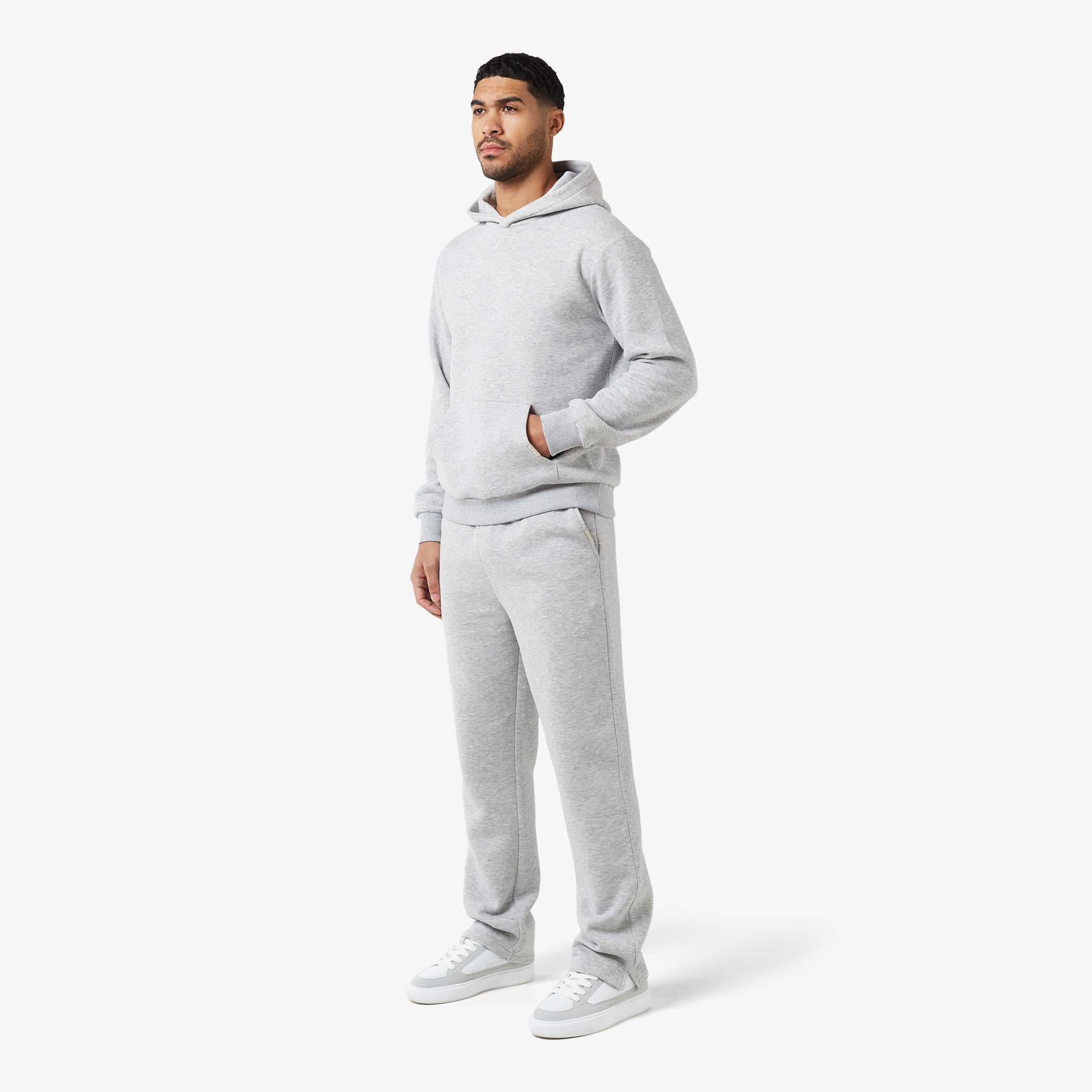 Split Open Hem Jogger Pants - Grey Marl | Comfortable Lounge & Streetwear Style for Men & Women