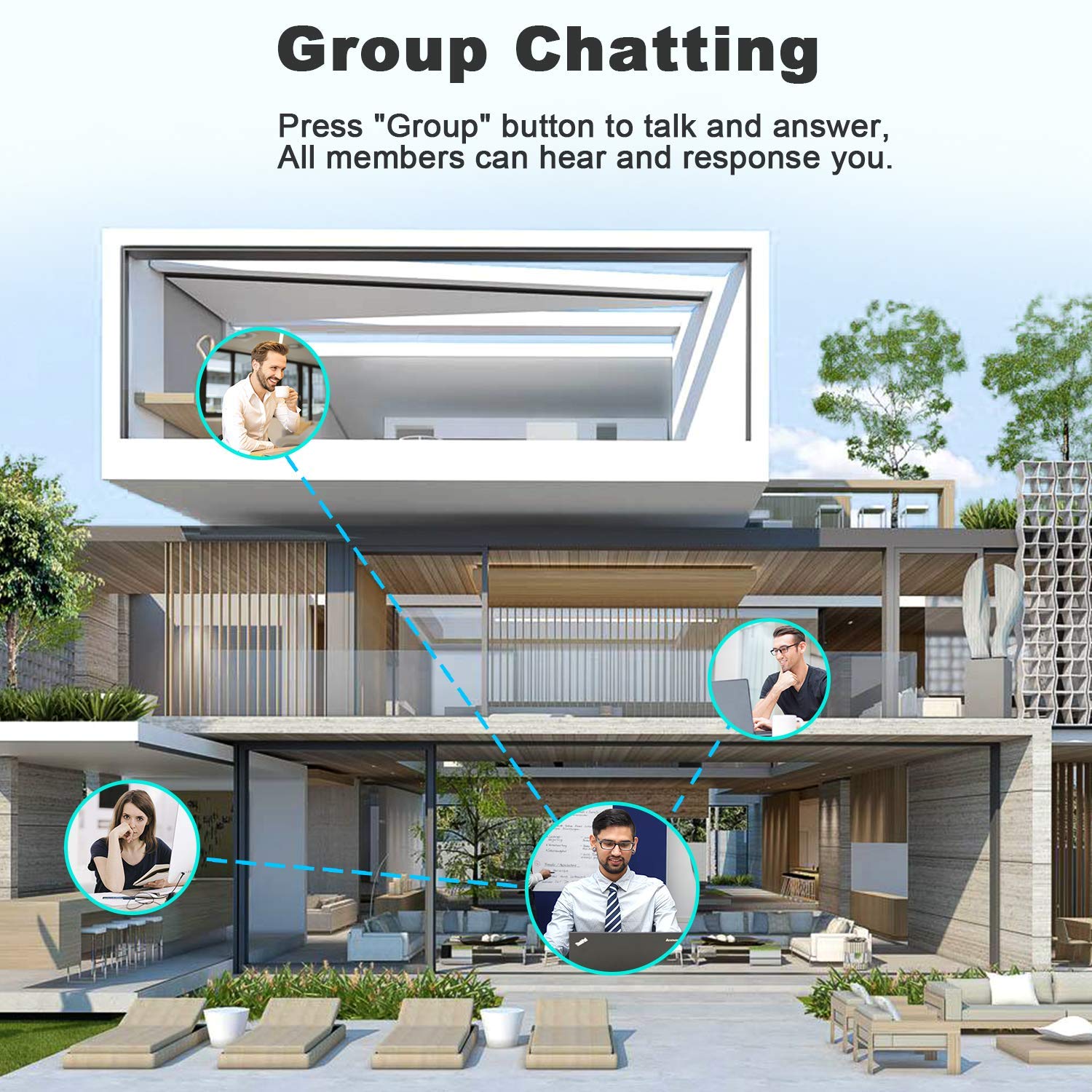 Wireless Intercom System for Home & Office - 10 Channel 3 Privacy Code Long Range (1.1 Mile) Room to Room Communication - 2 Pack - Ideal for Houses, Businesses, and Multi-Room Communication