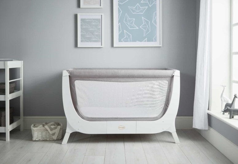 Shnuggle Beaba Air Full Size Crib Conversion Kit in Dove Grey - Convertible Crib to Toddler Bed for Nursery & Kids Room