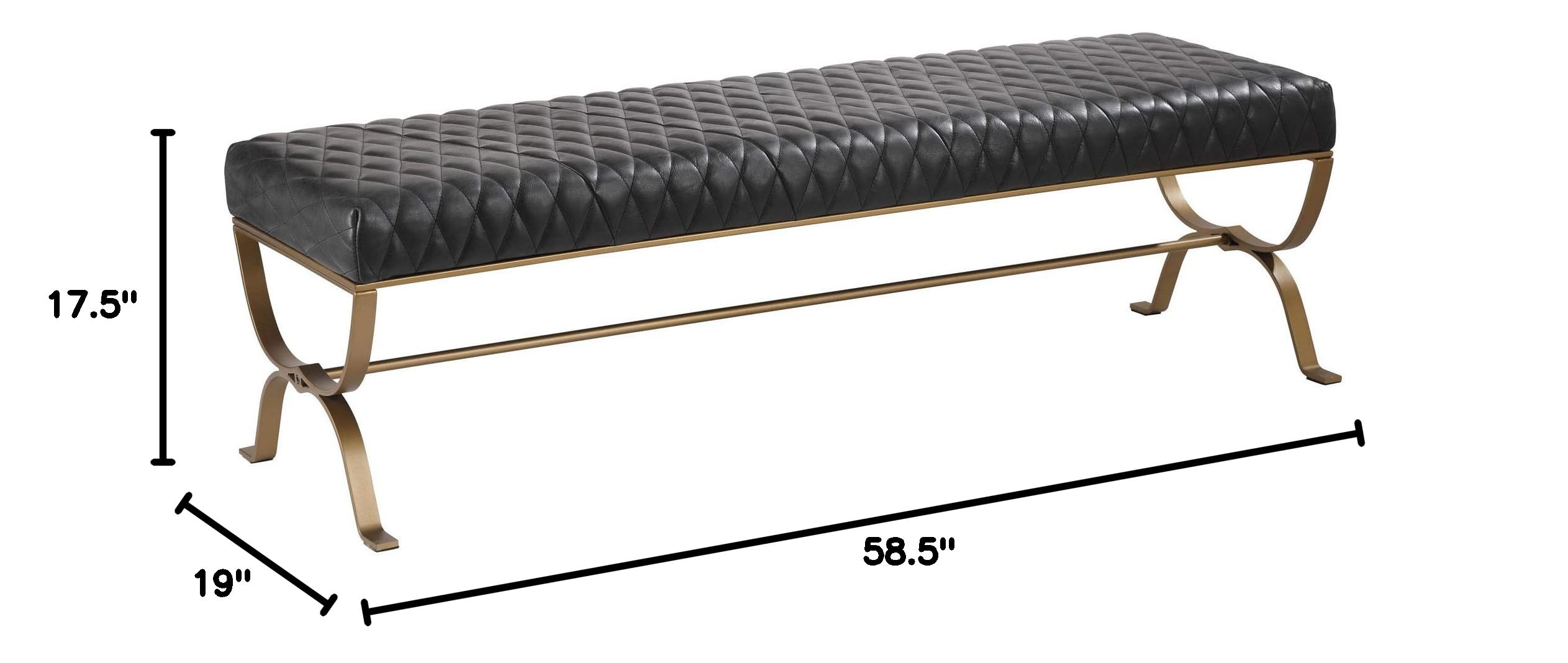 Moe's Home Collection Teatro Bench - Stylish Upholstered Entryway Bench with Storage for Living Room, Bedroom, or Hallway