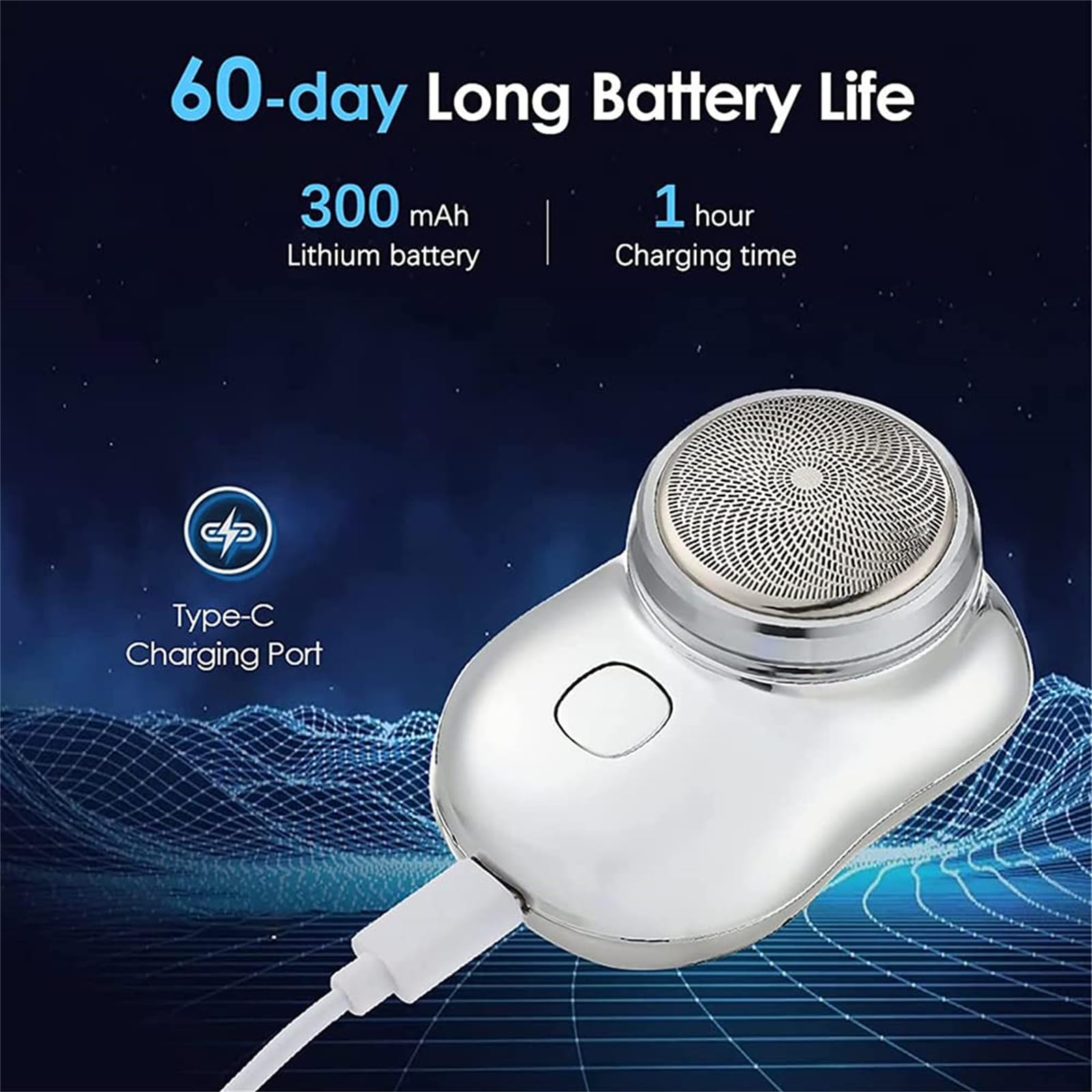Mini Electric Shaver for Men & Women - Portable Pocket Size Travel Shaver with USB Rechargeable Battery - Perfect for Home, Office, Gym & On-the-Go Grooming