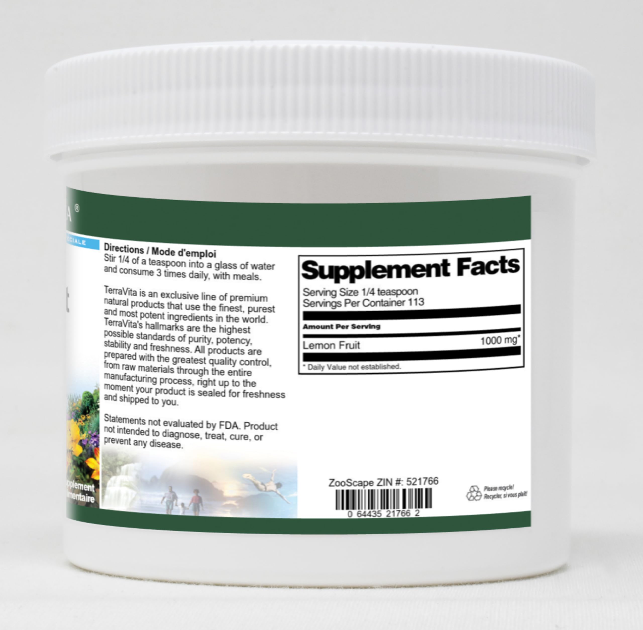 Organic Lemon Fruit Powder 4 oz (113g) - 100% Natural, Non-GMO, Gluten-Free - Perfect for Smoothies, Baking & Detox Drinks