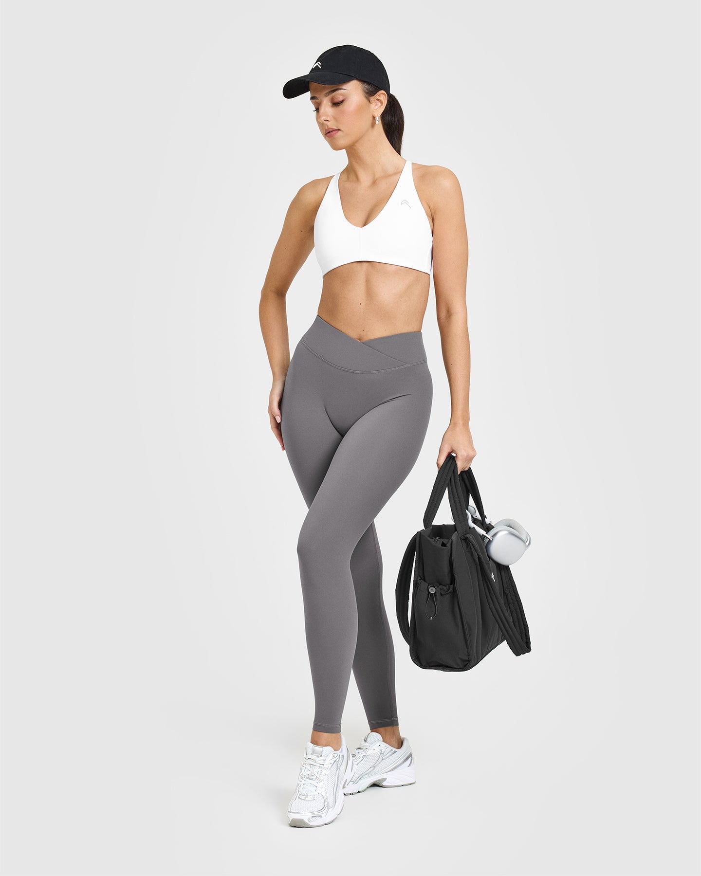 Unified Wrap Leggings for Women - High Waisted Yoga Pants in Ash Grey | Perfect for Workout, Yoga & Lounge Wear