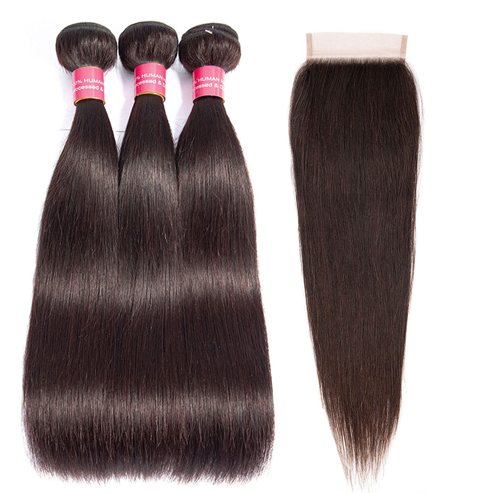 100% Human Hair Extensions - Peruvian Virgin Straight Hair Weave Bundles 10