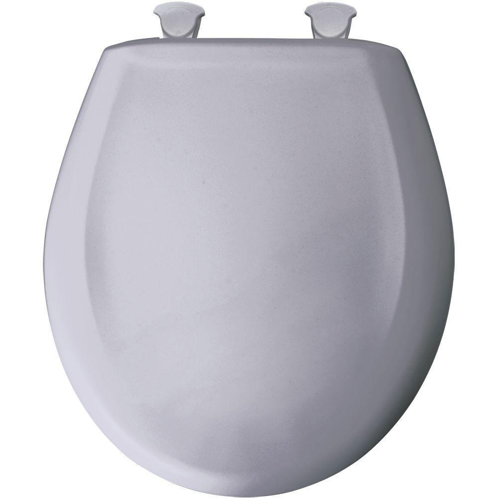 Bemis Round Closed Front Toilet Seat in Lilac Grey - Durable & Comfortable Bathroom Toilet Seat for Home, Apartment, and RV Use - Easy Installation & Cleaning