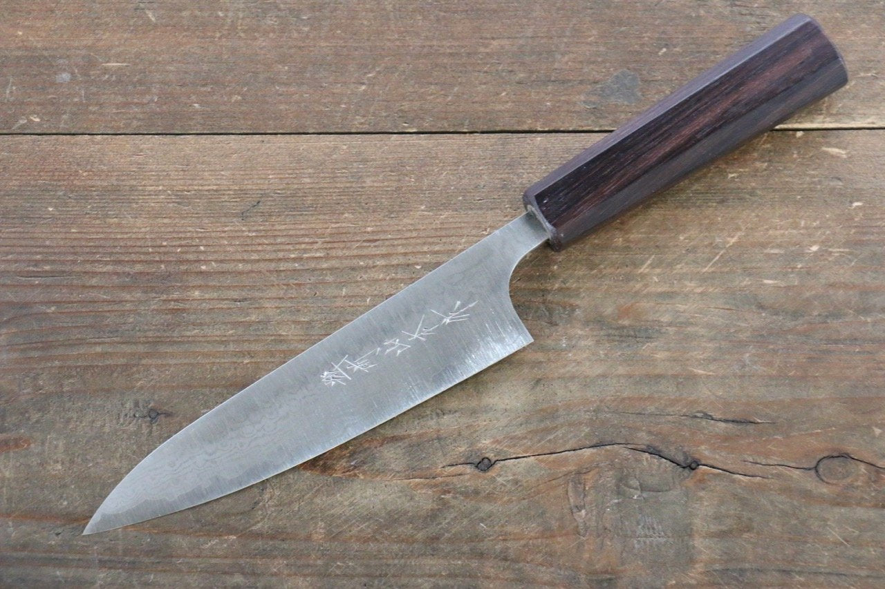 VG10 Damascus Petty Utility Knife 130mm - Japanese Kitchen Knife with Shitan Handle - Perfect for Slicing, Peeling & Precision Cutting - Ideal for Chefs & Home Cooks
