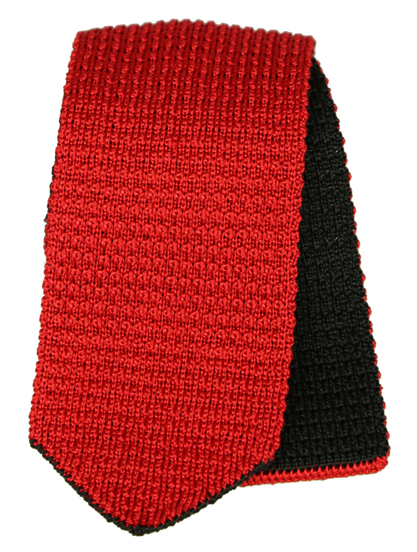 DÉCLIC Reversible Woven Tie for Men - Black & Red Striped Necktie - Perfect for Business, Weddings & Formal Events
