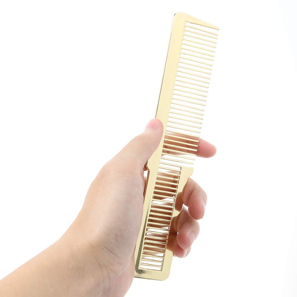 Professional Barber Comb for Fade Haircuts - VMS INDIA Large Flat Top Clipper Comb with Golden Finish | Perfect for Men's Grooming, Salon Styling & DIY Haircuts at Home