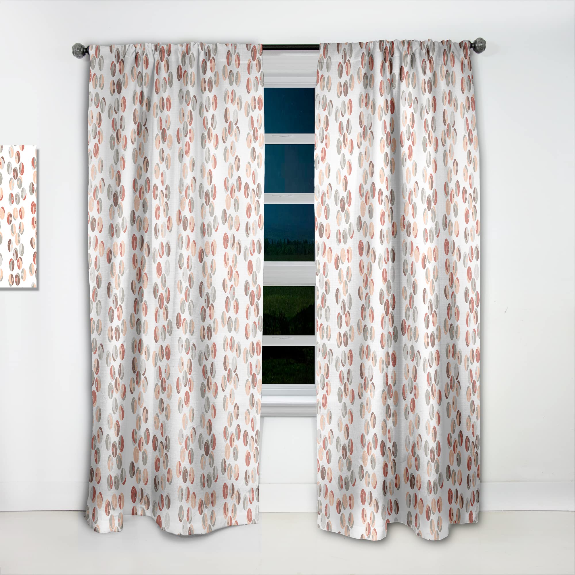 Retro Abstract Design XIX Thermal Insulated Curtains - Single Panel 52x84 - Blackout Drapes for Bedroom & Living Room - Perfect for Home Decor & Light Control