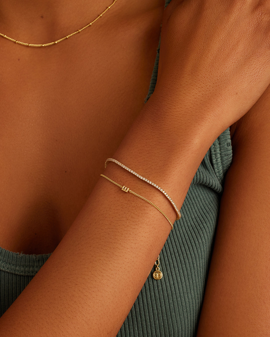 Wilder Mini Alphabet Bracelet - Personalized Initial Letter Bracelet for Women & Girls - Trendy Stackable Jewelry for Everyday Wear & Gifts