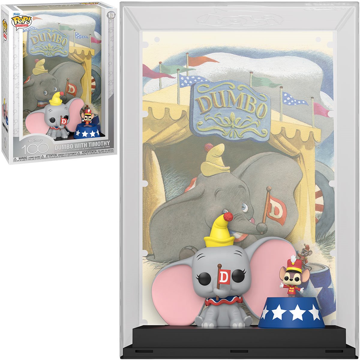Disney 100 Dumbo with Timothy Q. Mouse Pop! Vinyl Figure #13 - Collectible Movie Poster Case for Disney Fans & Home Decor