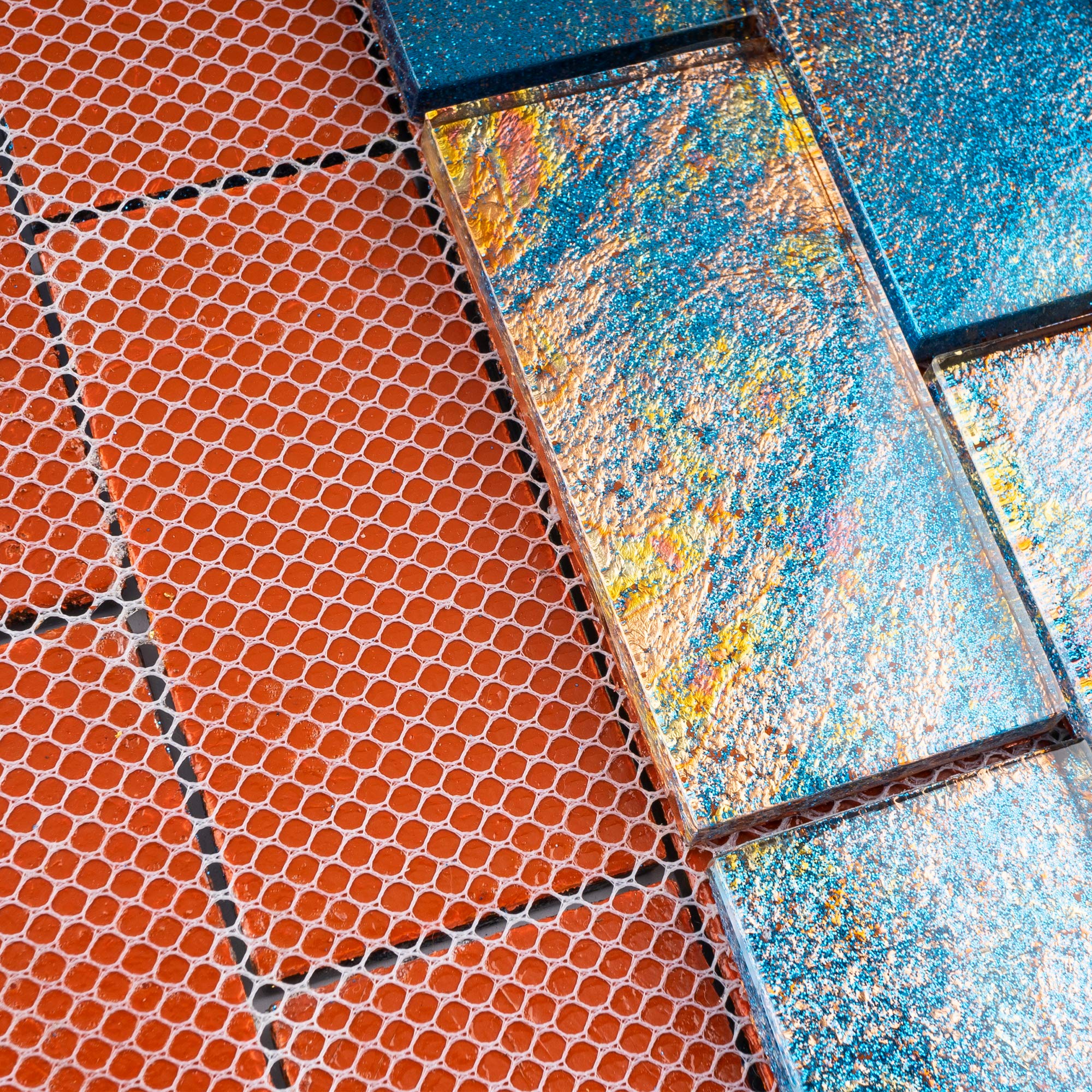TGKG-02 Blue Galaxy 2x4 Glass Mosaic Tile Sheet - 10 Pack - Subway Tile for Kitchen Backsplash, Bathroom Wall & Shower Decor - Waterproof Peel & Stick DIY Installation
