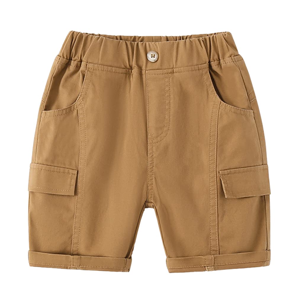 DINGDONG'S CLOSET Toddler Boys' Summer Cargo Shorts - Lightweight Breathable Quick-Dry Playwear for Outdoor Activities & Beach Vacations