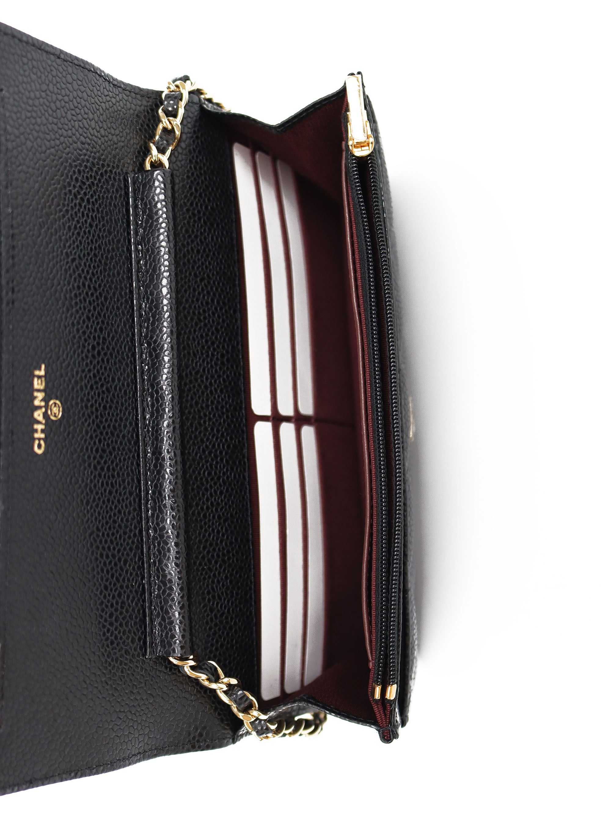 Chanel Black Caviar Leather Wallet on Chain Crossbody Bag - Elegant Evening Clutch for Women, Perfect for Parties & Date Nights