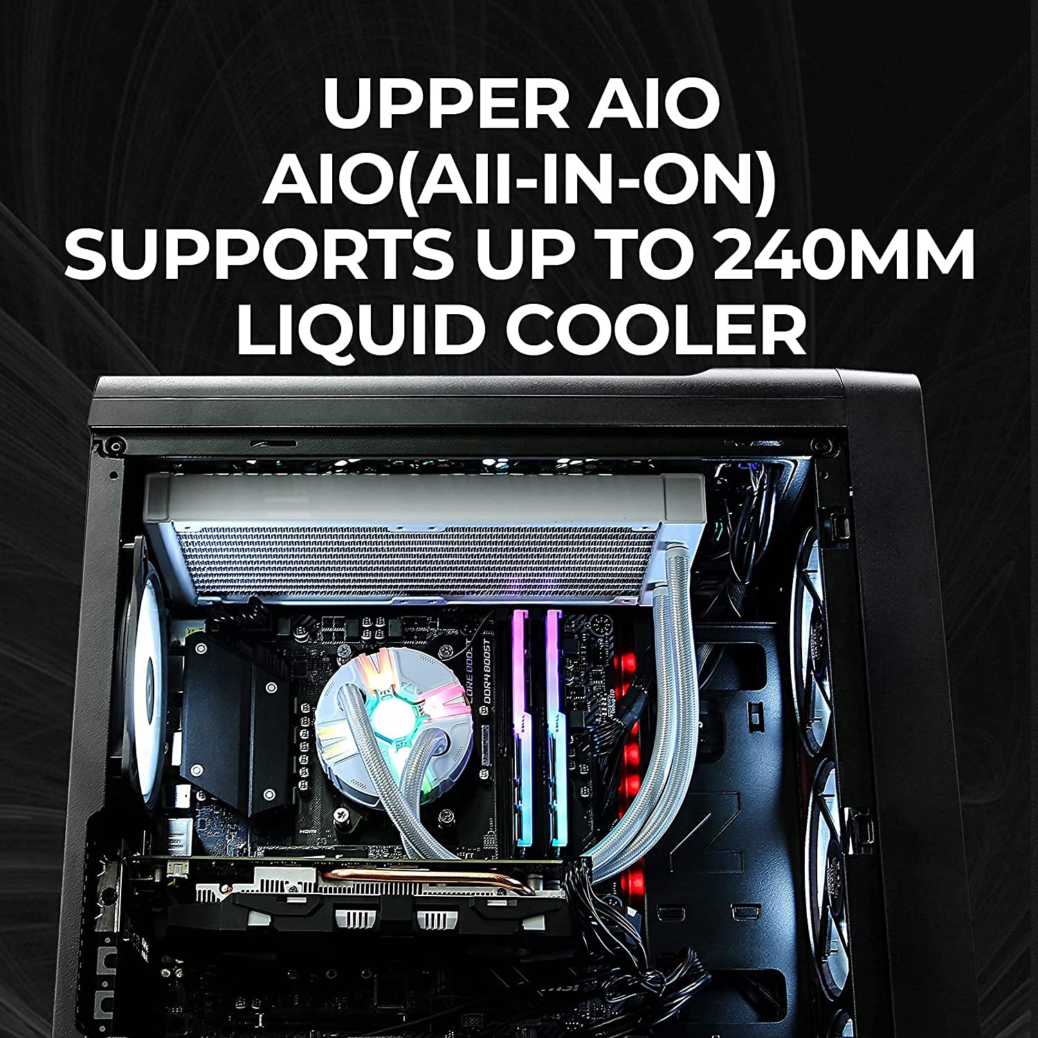 Zalman M3 Plus Mini Tower PC Case - Black RGB Tempered Glass for Gaming & Workstation Setup | Compact ATX Mid Tower with LED Lighting for Home & Office Use