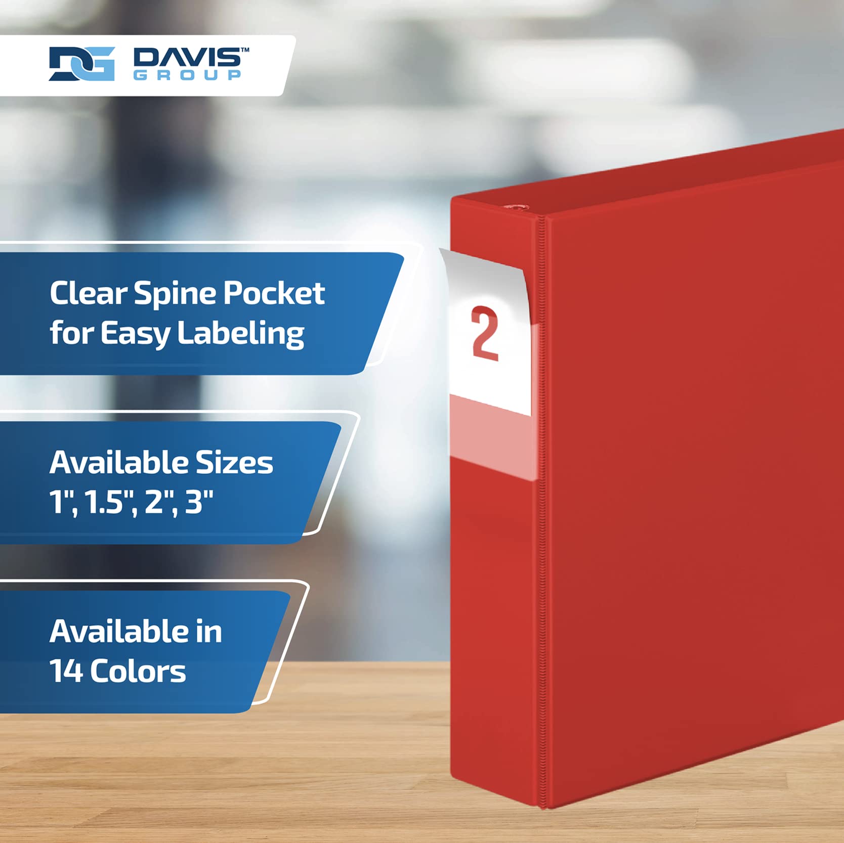 Premium 2-Inch 3-Ring Binders - D Ring Notebooks for School, Office & Home - Pack of 6 Colorful Binders (Red) - Perfect for Organizing Documents, Reports & Projects