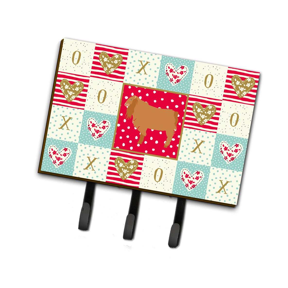 Caroline's Treasures American Lamancha Goat Themed Wall Hooks - Colorful Key Holder & Leash Organizer for Farmhouse Decor | Perfect for Entryway, Kitchen & Pet Accessories Storage