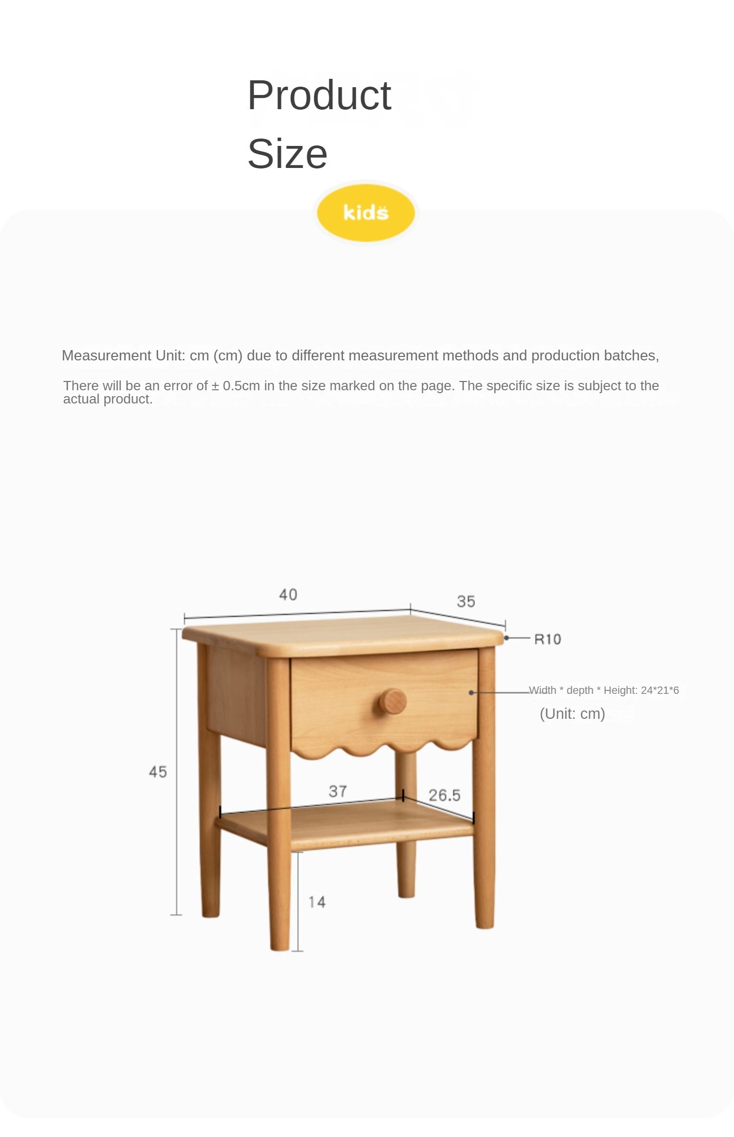 Solid Wood Nightstand - Beech or Oak Bedside Table for Bedroom, Modern & Rustic Home Decor, Durable & Stylish Furniture for Small Spaces