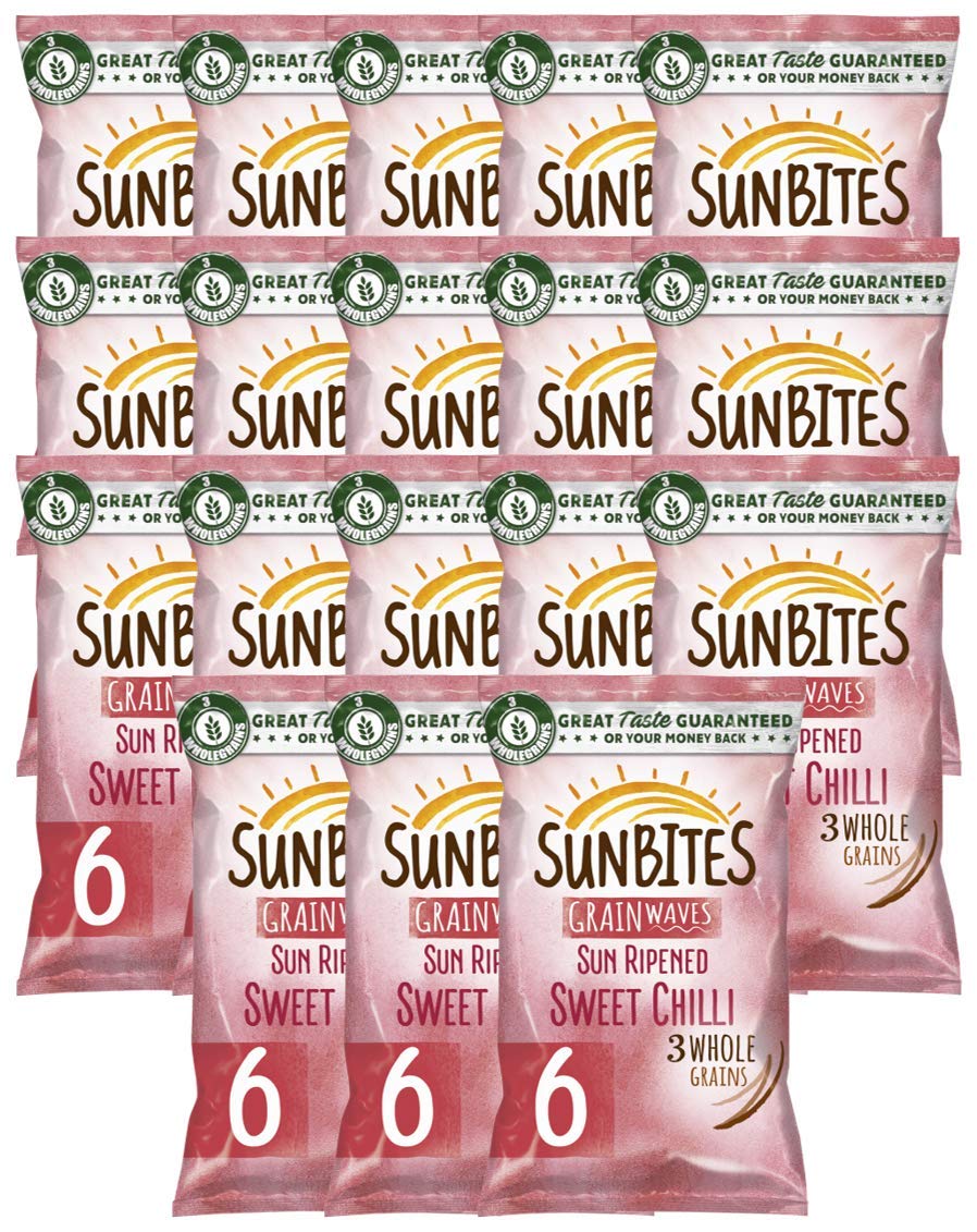 Walkers Sunbites Sweet Chilli Flavor Multigrain Snacks - Pack of 6 (25g Each) - Healthy On-The-Go Snack for Work, School & Outdoor Activities