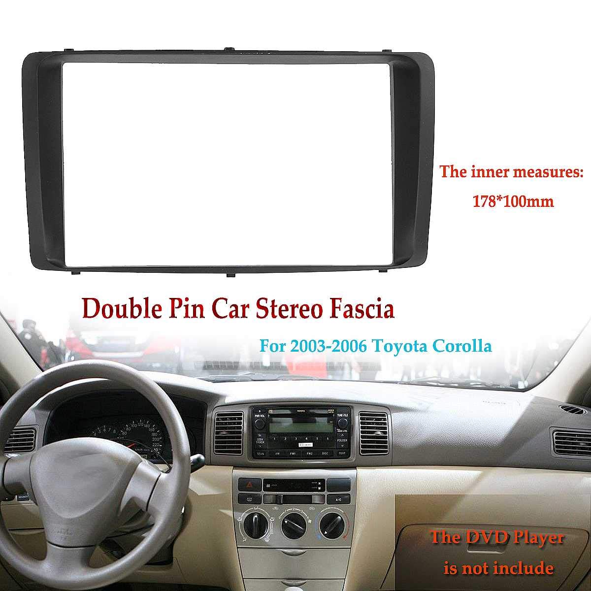 Toyota Corolla 2003-2006 2 Din Car Stereo Dash Kit - Radio Installation Frame Panel with DVD/CD Mounting Trim - Perfect for Aftermarket Stereo Upgrade & Dashboard Refit