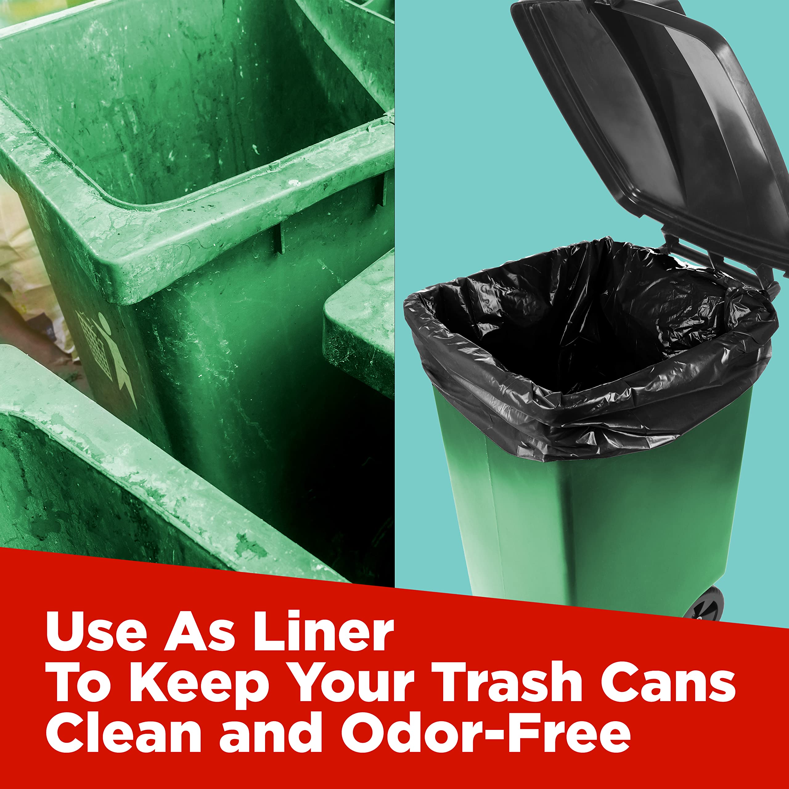 **Heavy Duty 64-65 Gallon Trash Bags (50 Count) - 50 x 48