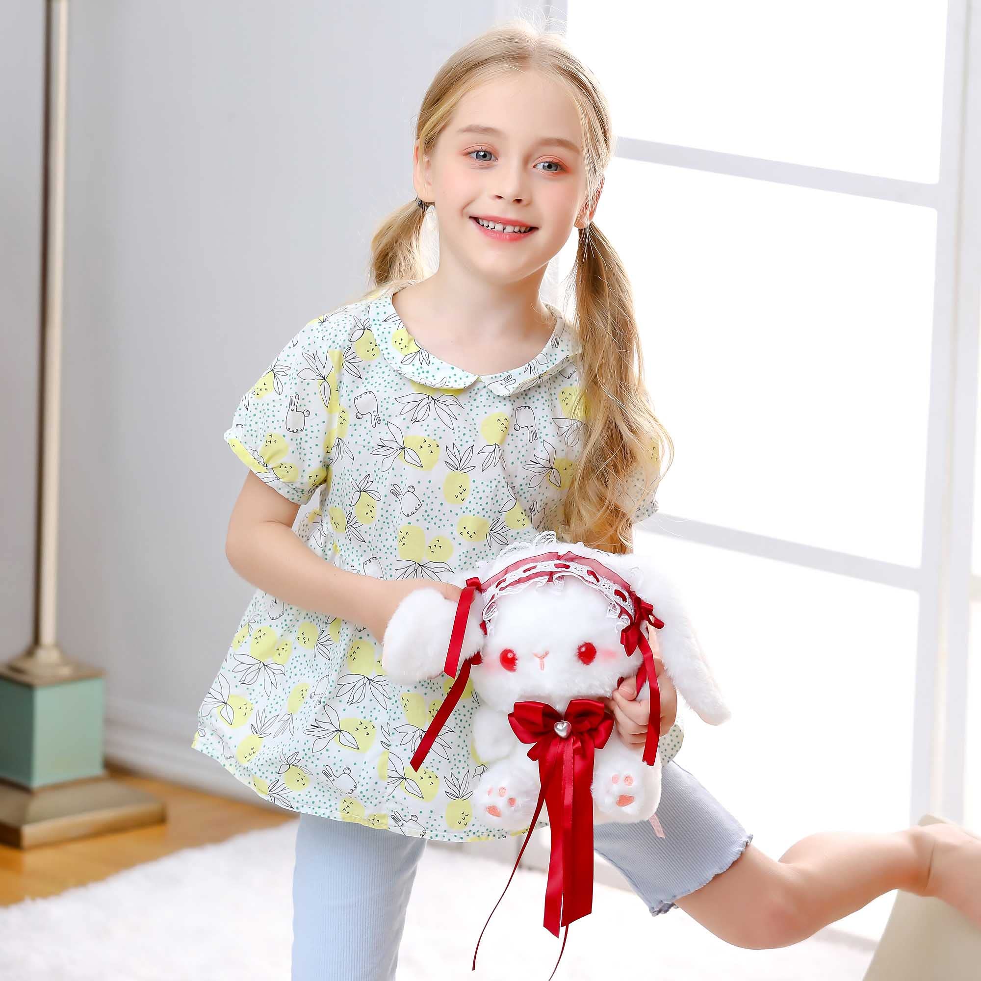 Cute 9 Inch Lolita Bunny Plush Toy - Soft Stuffed Animal Doll for Kids, Best Gift for Children (Red) - Perfect for Bedtime Cuddles, Nursery Decor & Birthday Presents