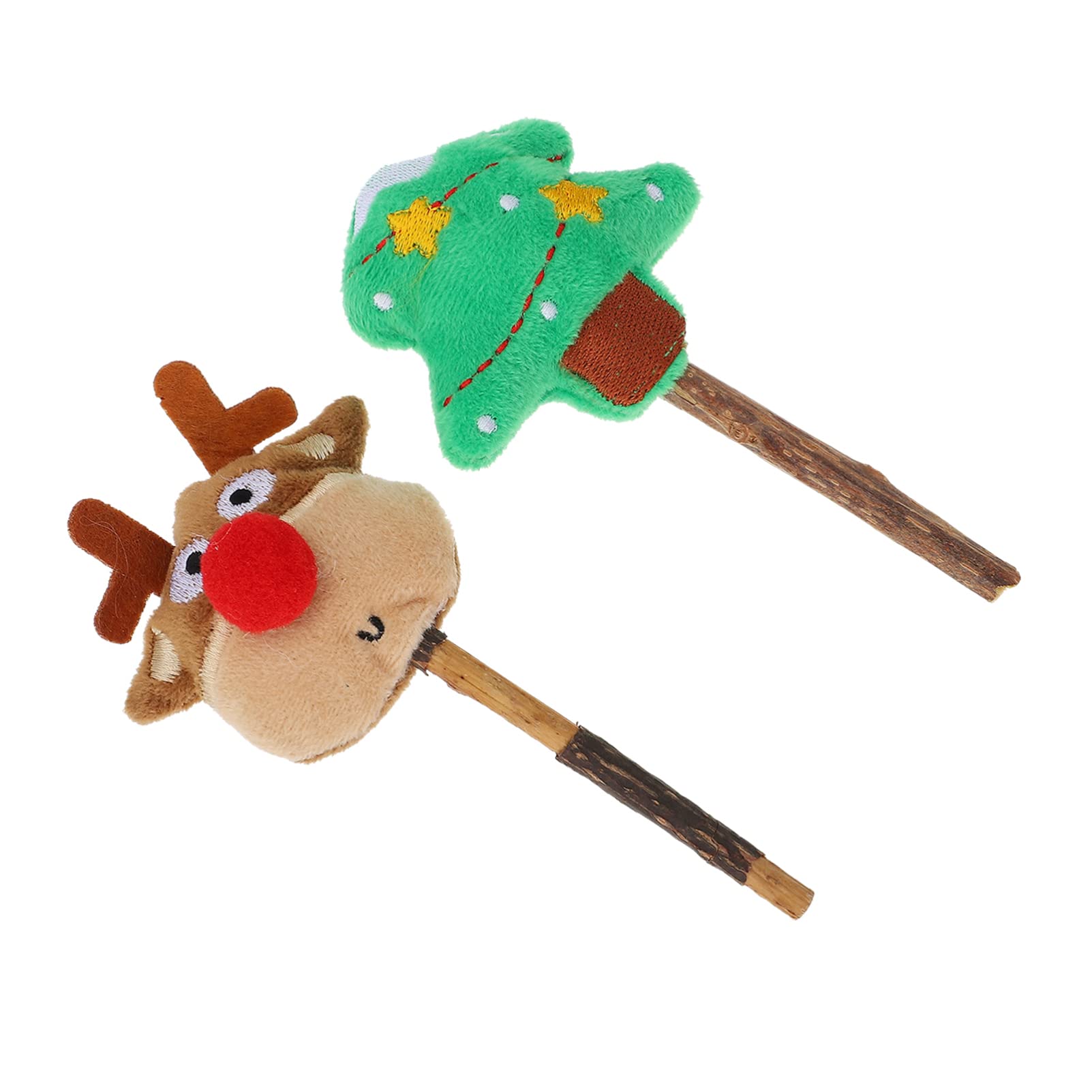 Balacoo 2-Pack Plush Catnip Toys with Silvervine Stick - Fun Chew Toys for Indoor Cats, Teeth Cleaning Treats, Kitten Molar Sticks - Perfect for Christmas Gifts & Pet Home Decor (Great for Playtime, Training & Dental Health)