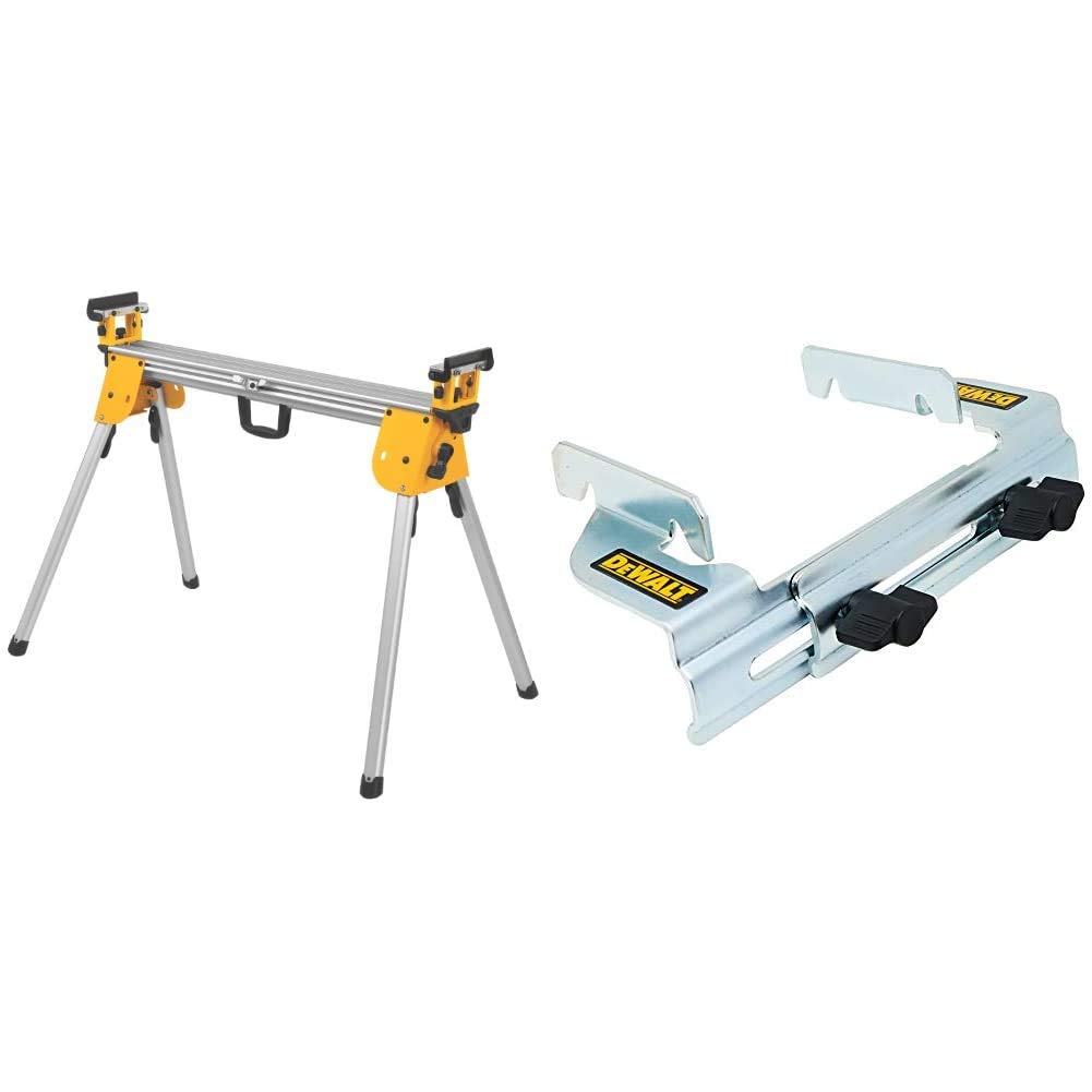 DEWALT 12-Inch Sliding Compound Miter Saw Stand with Crown Stops - Heavy Duty Portable Workbench Supports 500 lbs - Perfect for Construction Sites & DIY Woodworking Projects