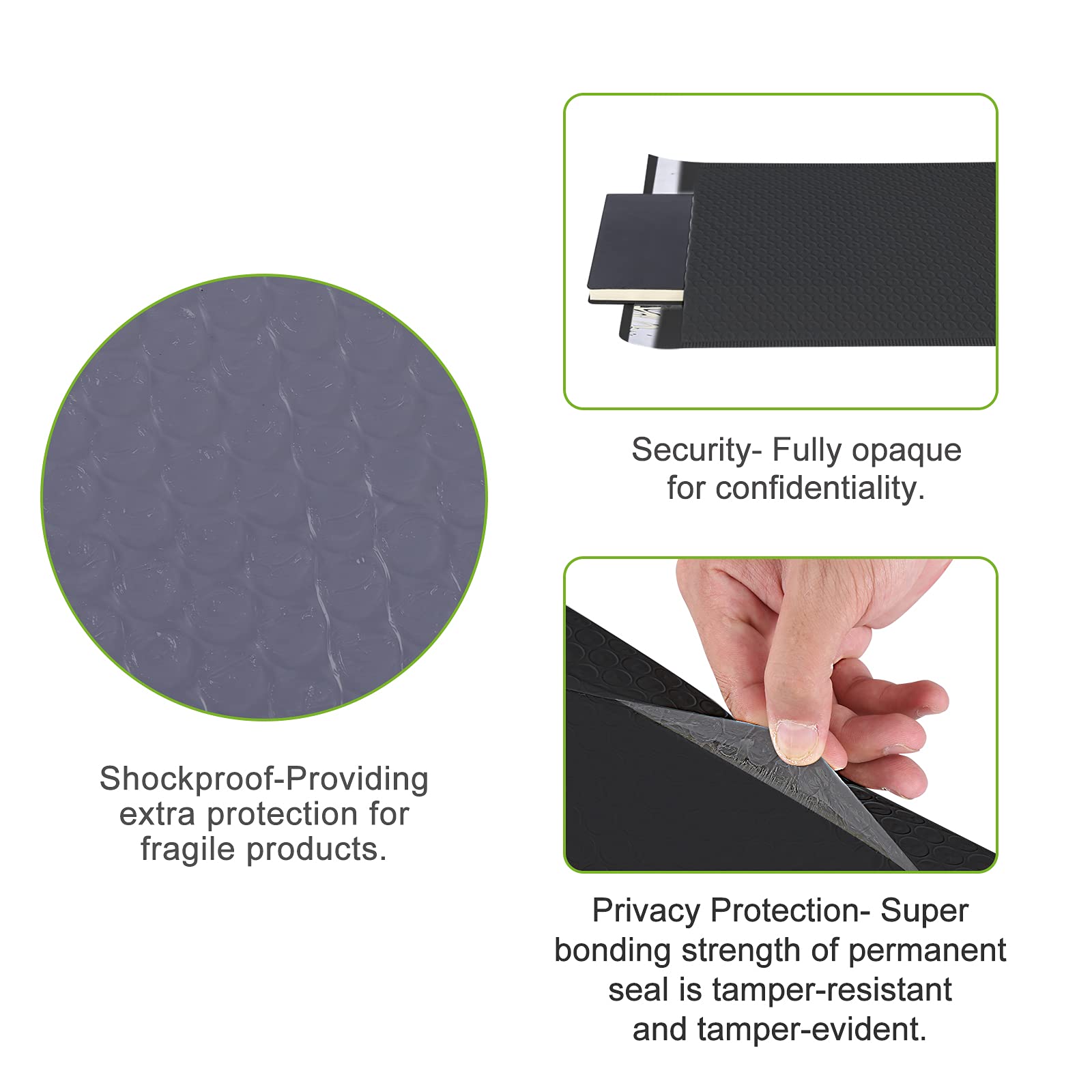 480 PCS 7x9 Inch Poly Bubble Mailers - Self Seal Padded Envelopes for Shipping, Mailing & Packaging | Waterproof & Tear Resistant | Perfect for CDs, Gifts, Documents & Ecommerce | Black (Actual Size 6x9 Inch) | Ideal for Online Sellers, Small Businesses & Home Shipping