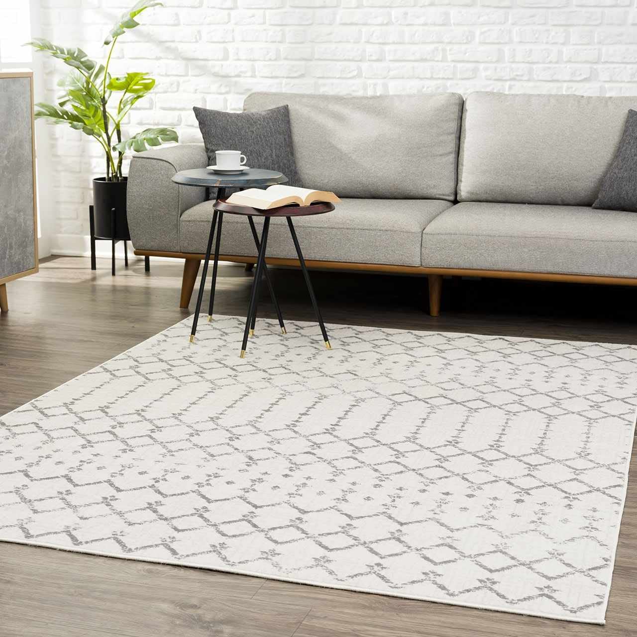 Hauteloom Tigris Traditional Gray Ivory Area Rug 5'3