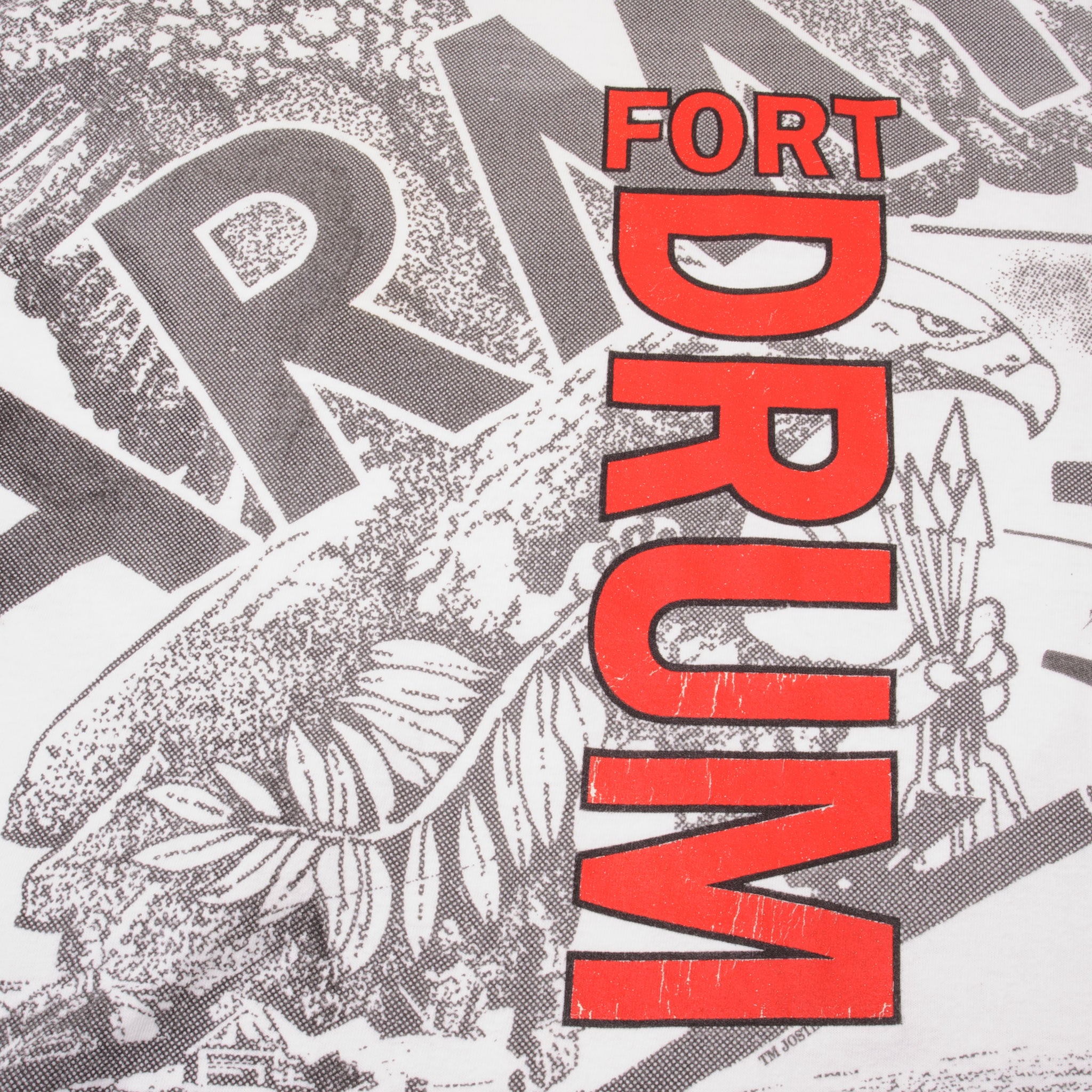 Vintage US Army Fort Drum All Over Print T-Shirt 1990s XL - Made in USA - Military Retro Graphic Tee for Men - Casual Wear & Vintage Army Style Outfit