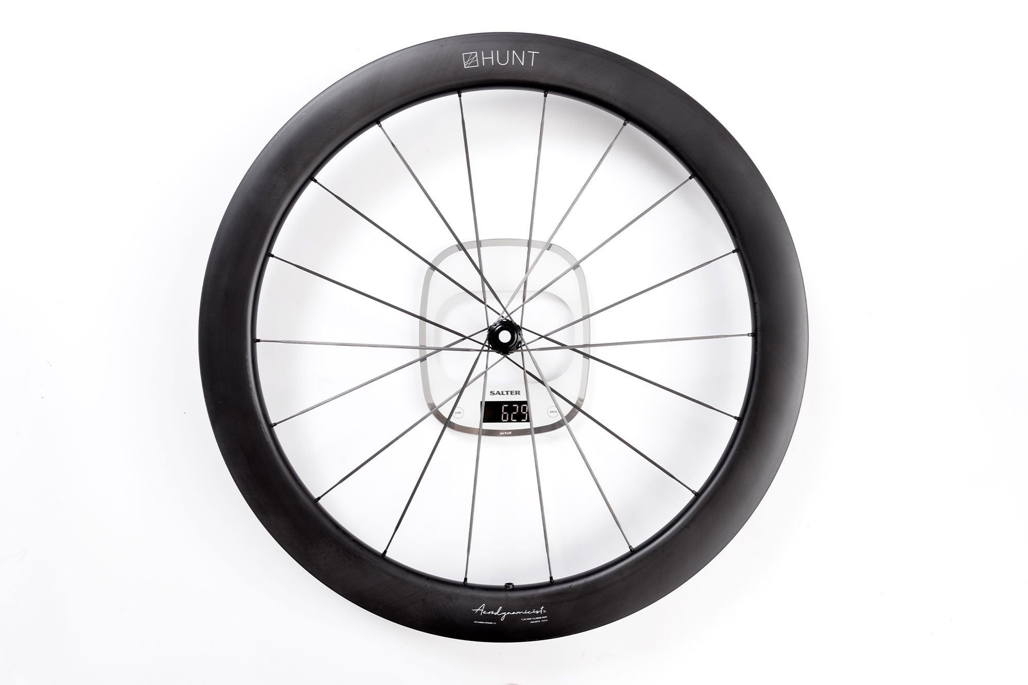HUNT 54-58 Aerodynamicist UD Carbon Spoke Disc Wheelset - Lightweight Road Bike Wheels for Racing & Performance Cycling