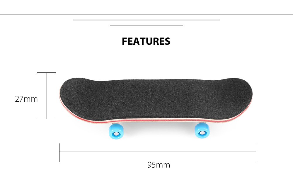 Mini Finger Skateboard - Wooden Fingerboard with Ball Bearings for Ultimate Sport Training & Tricks (Light Brown, 1 Pack) - Perfect for Office Stress Relief, Desk Toys & Skateboarding Practice