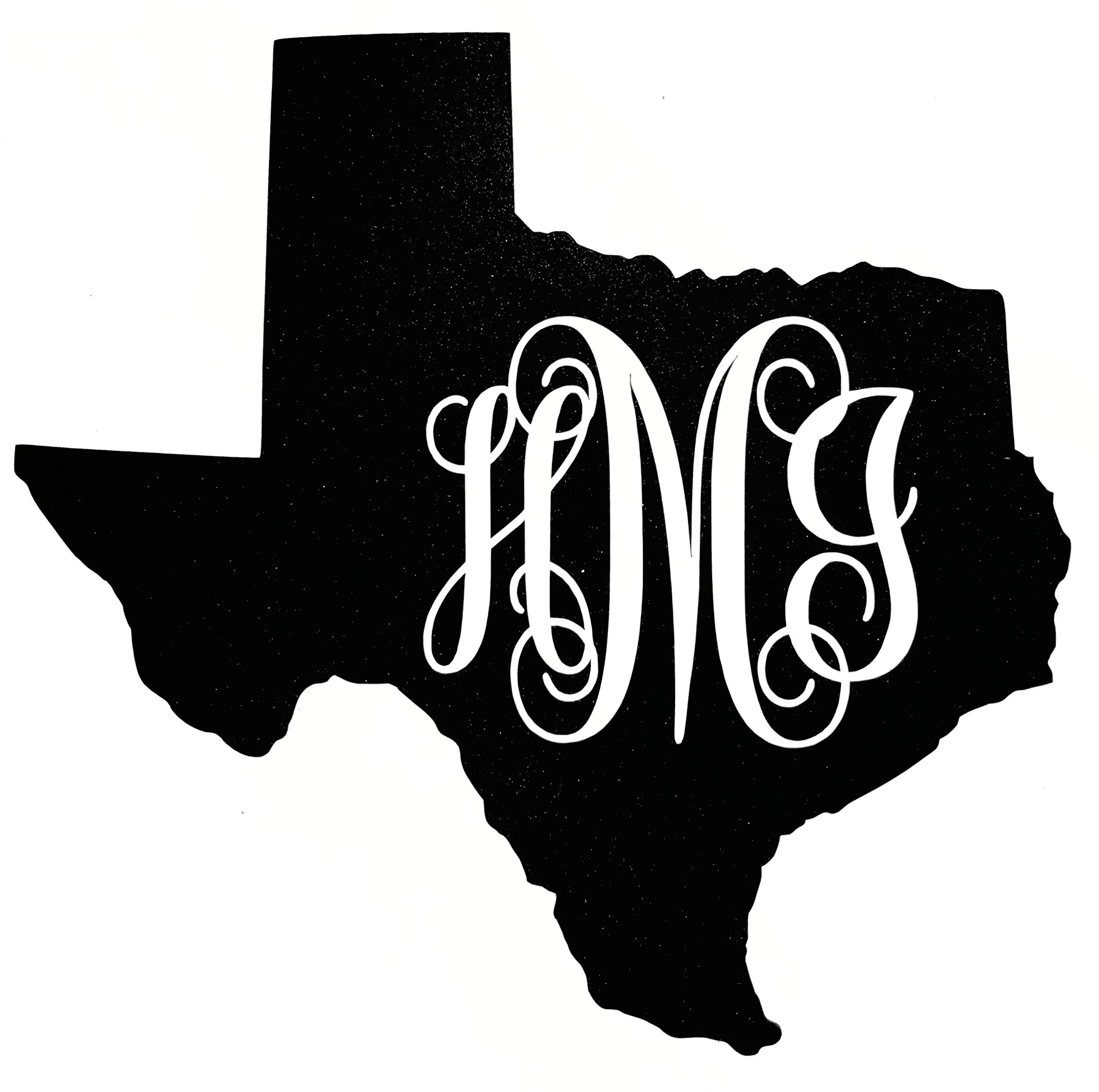 Custom Texas Vine Monogram Vinyl Decal Bumper Sticker - Fancy Letter Initial Design for Tumblers, Laptops, Car Windows, Water Bottles, and Home Decor