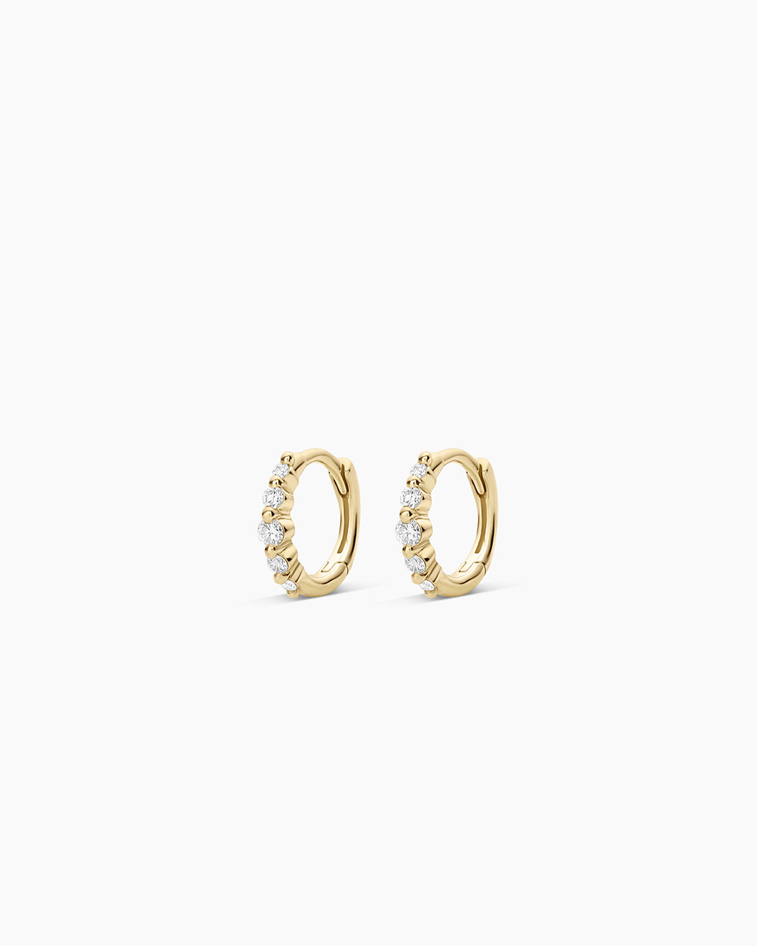 Elle Diamond Row Huggie Earrings - Elegant & Dainty Stud Earrings for Women | Perfect for Parties, Weddings & Everyday Wear