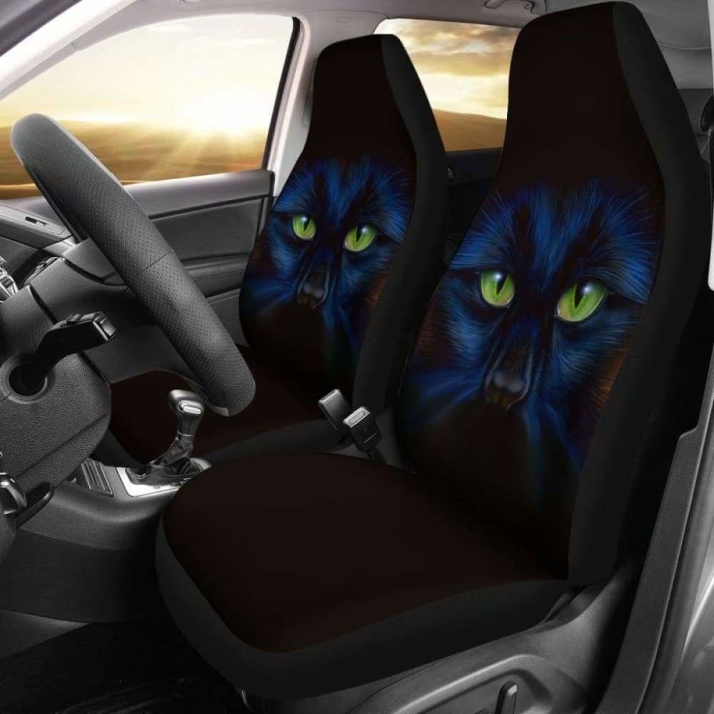 Black Panther Cat Eyes Car Seat Covers - Universal Fit for Cars, Trucks & SUVs - Stylish & Durable Protection - Perfect for Pet Lovers & Marvel Fans - Use for Road Trips, Daily Commute & Car Shows