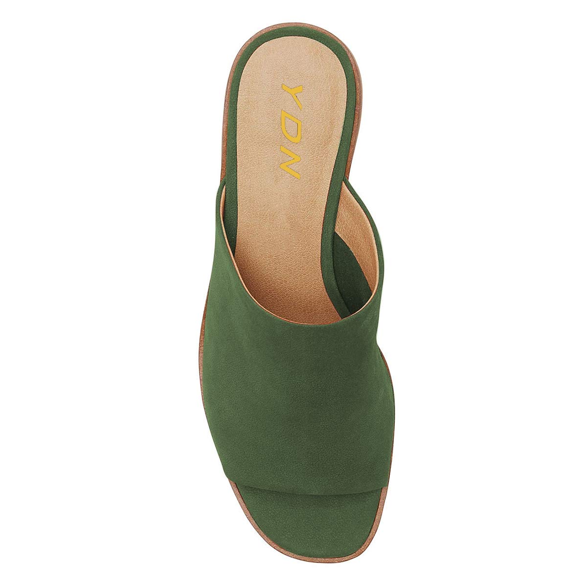 YDN Women's Casual Open Square Toe Slip-On Slippers - Chunky Stacked Low Heel Mules for Summer & Date Night | Comfortable House Shoes for Lounging, Beach & Outdoor Wear