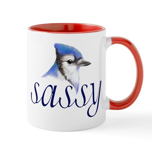 White/Red Inside - Sassy Blue Jay Mug