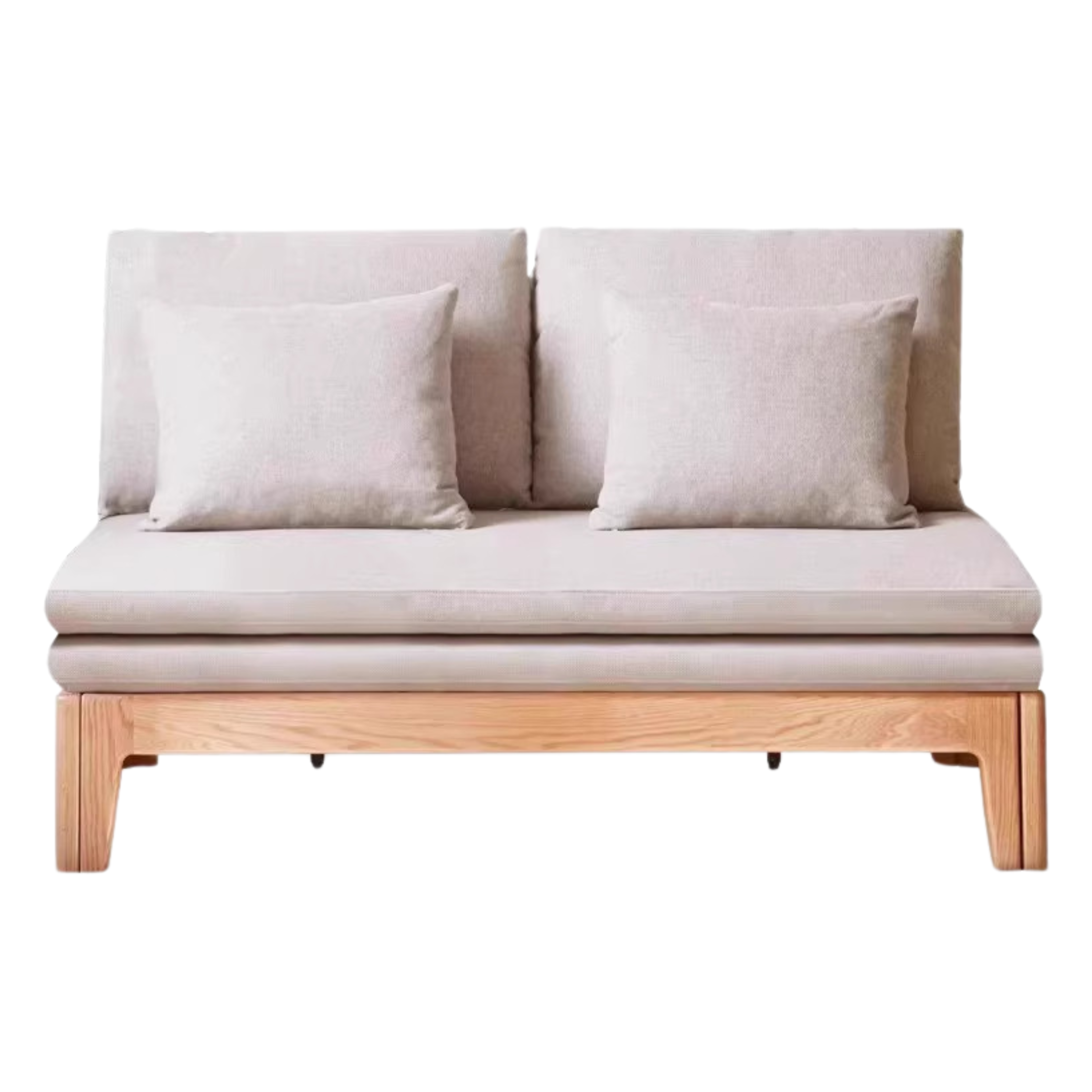 63x39.8-78x35.8inch / 160x101-198x91сm / Natural wood sofa bed - gravel white