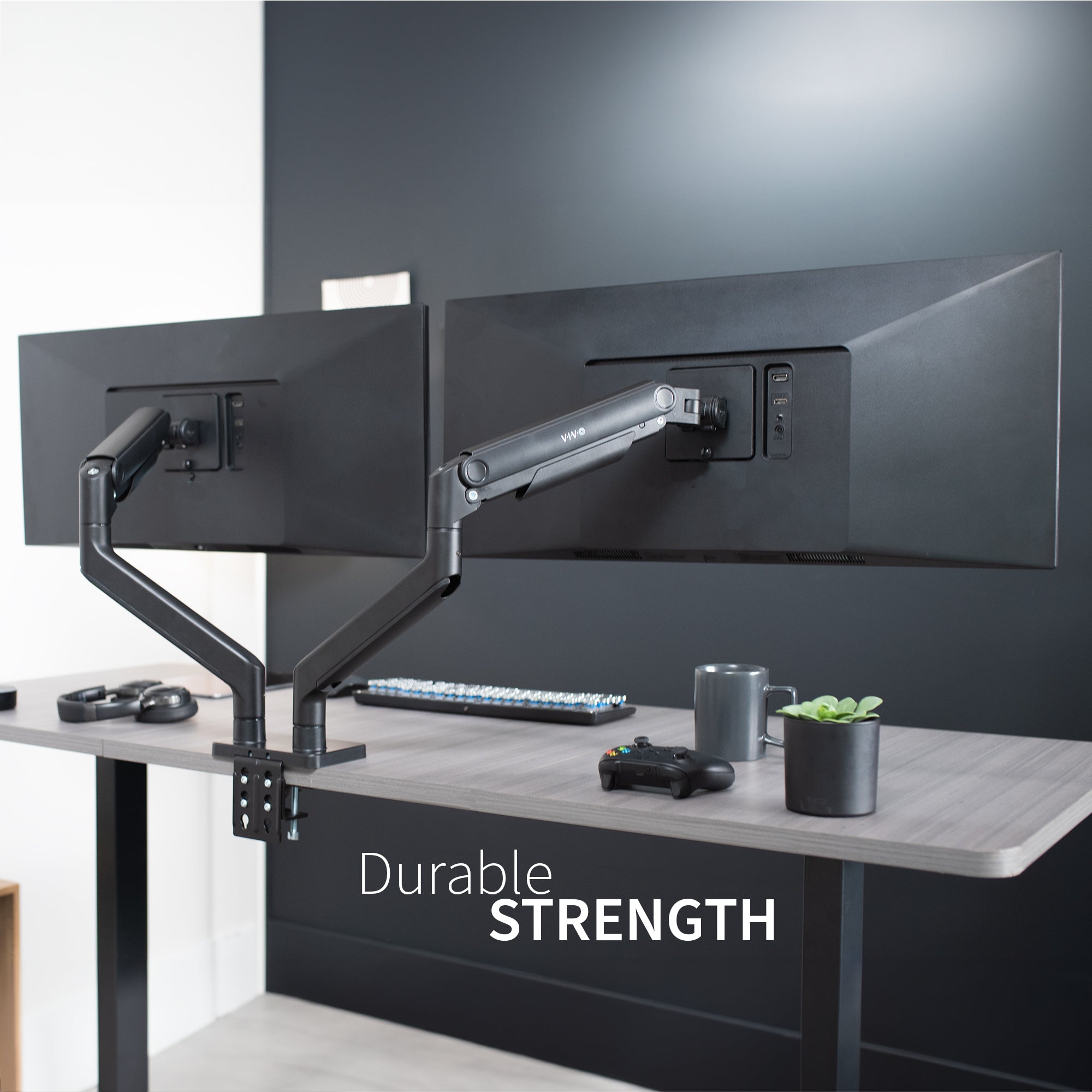 Dual Ultrawide Monitor Desk Mount - Adjustable Mechanical Arm for 2 Screens up to 45 Inches | Perfect for Home Office, Gaming & Workstation Setup