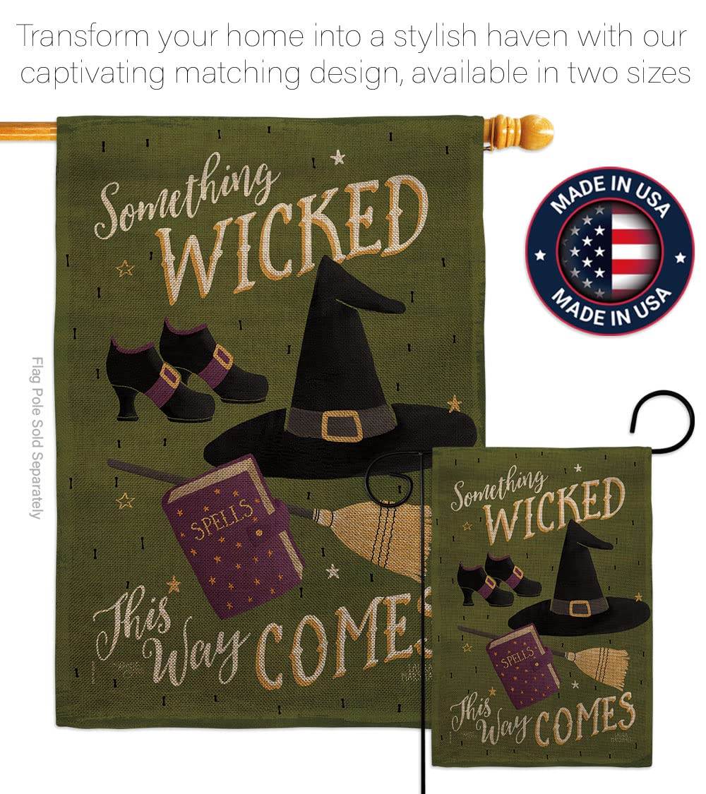 Halloween Garden Flag Set - Witch, Black Cat & Pumpkin Decor for Fall