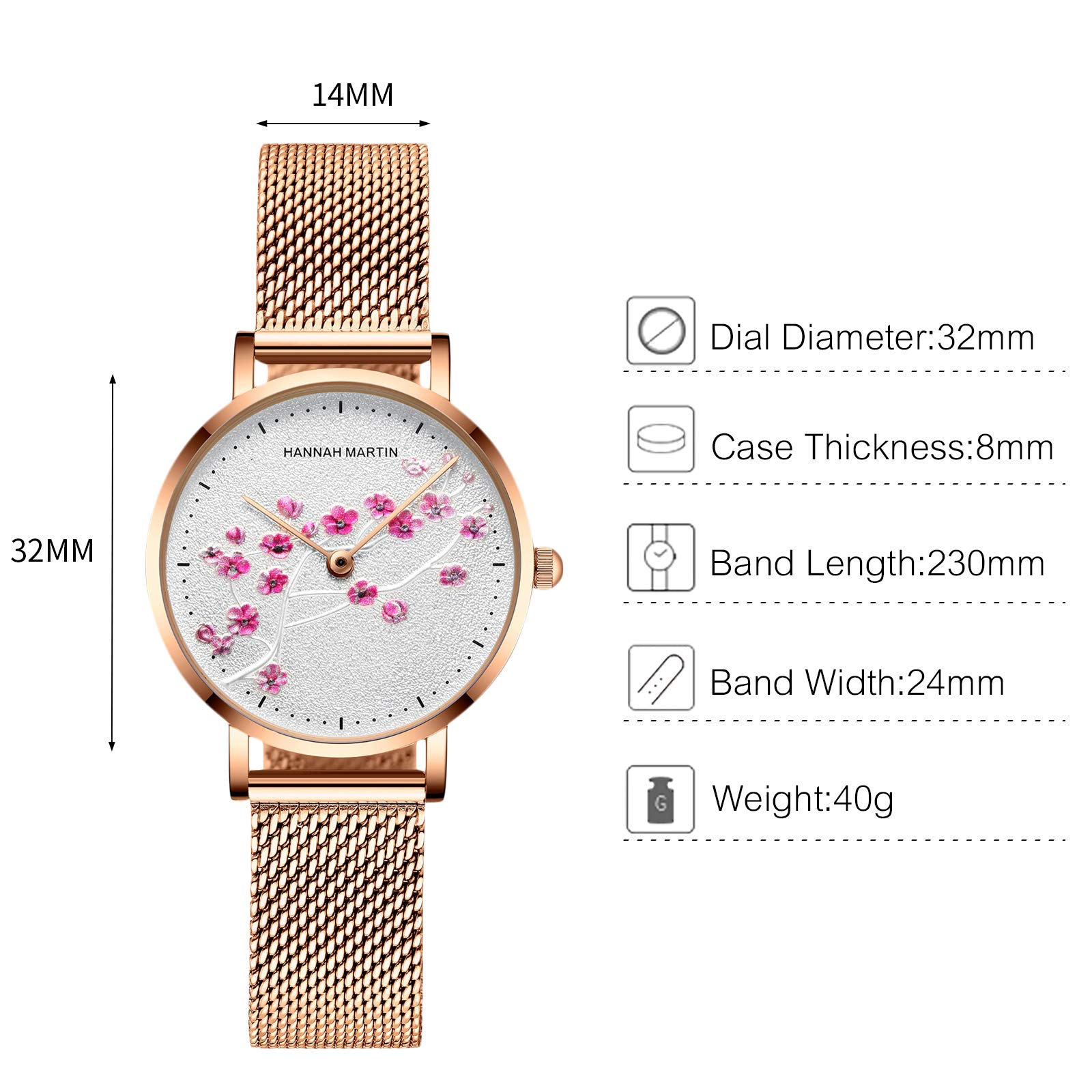 Elegant Floral Women's Watch with Leather Strap - Waterproof Analog Quartz Wristwatch for Ladies | Perfect for Office, Party & Everyday Fashion Accessory