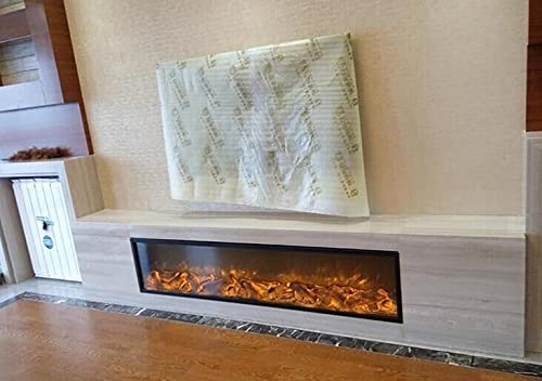 WanhaoShop 60-Inch Built-In Electric Fireplace Insert - Energy Efficient Home Heating Appliance for Living Room, Bedroom & Office - Realistic Flame Effect & Remote Control - Perfect for Winter Warmth & Modern Decor (150cm Length)