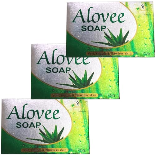 ALOVEE Moisturizing Bar Soap for Soft Skin - Pack of 3 | Gentle Cleansing & Hydration for Dry, Sensitive Skin | Perfect for Shower, Bath & Daily Skincare Routine